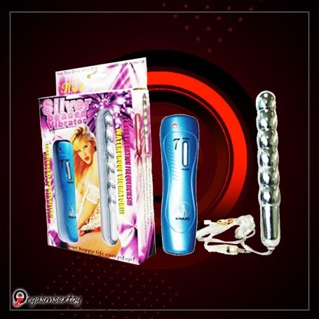 Silver Beaded Anal Vibrator AD-012
