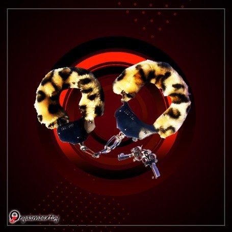 Fetish Fantasy Furry Cuffs in Leopard BDSM-005