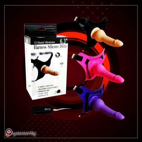 10 Vibrating Modes Strap on Harness Silicone Dildo SO-013