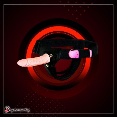 LeLuv 6.5 Male Hollow Vibrating Strap On SO-010