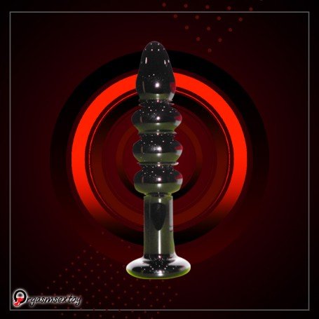 Black Beaded Glass Dildo Sex Toy GD-005